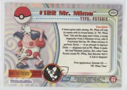 Mr Mime Topps Pokemon TV Animation Edition Series 3 #122 2000 06st - Image 2