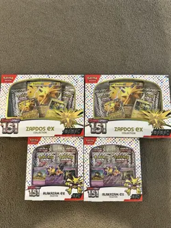 Pokemon TCG Scarlet & Violet 151 Zapdos & Alakazam EX Collection Bundle - Image 1