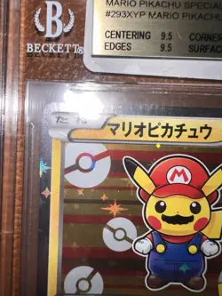 BGS 9.5 Mario Pikachu 293/XY-P Special Box Promo Pokemon Card Japanese 2016 - Image 2