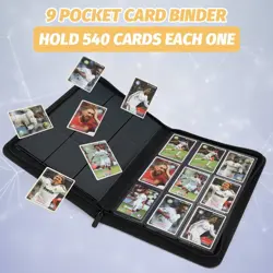 9 Pocket Zippered Card Binder - Holds 540 Cards - TCG, MTG, Sports Album Black - Image 5