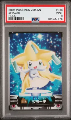 PSA 9 - 2005 CARDDASS POKEMON ADVANCED GENERATION ZUKAN CARD #316 JIRACHI HOLO - Image 1