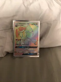 Salamence GX Dragon Majesty 73/70 Pokemon Holo TCG Card Rainbow Secret Rare - Image 1