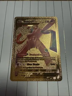 Deoxys VMAX Metal Gold Foil Pokemon Card Fan Art Display Card HP330 - Image 1