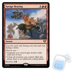 SAVAGE BEATING Commander Masters Magic MTG MINT CARD - Image 1