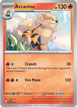 🔥Pokemon TCG Arcanine - 011 - SV: Scarlet & Violet Promo Card Cosmos Holo NM🔥 - Image 1