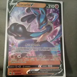 Pokemon Lucario v Champion's Path Sword and Shield Card 027/073 - Image 1
