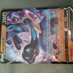 Pokemon Lucario v Champion's Path Sword and Shield Card 027/073 - Image 2