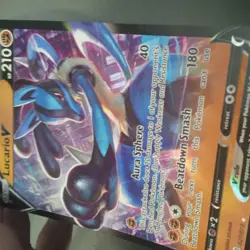 Pokemon Lucario v Champion's Path Sword and Shield Card 027/073 - Image 5