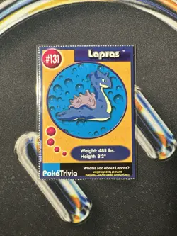 Lapras 1999 Original 151 Pokemon Burger King PokeTrivia Trading Card #131 - Image 1