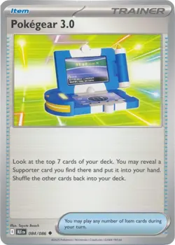 Pokegear 3.0 084/086 Black Bolt BLK English Pokemon Card NM - Image 1