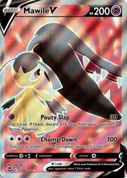 Mawile V (Full Art) (178/195) Ultra Rare SWSH12: Silver Tempest NM Pokemon TCG - Image 1