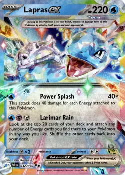 Lapras ex (032/142) Double Rare SV07: Stellar Crown NM Pokemon TCG - Image 1