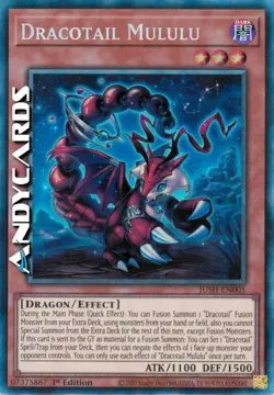 DRACOTAIL MULULU (Dracocoda Mululu) • Rara Collector • JUSH EN005 • 1Ed • Yugioh - Image 1