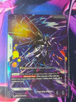 Gundam Card Game TCG - Freedom Gundam - LR+ - GD01-065 - NM - Image 1