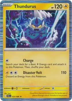 Thundurus 033/086 Holo Black Bolt BLK English Pokemon Card NM - Image 1
