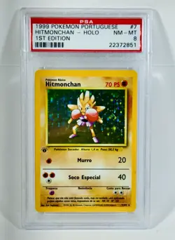 Pokemon Portuguese Hitmonchan Holo 1st Ed Base Psa 8 - Image 1