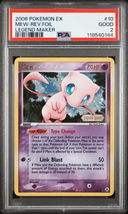 2006 POKEMON EX LEGEND MAKER #10 MEW-REVERSE FOIL PSA 2 - Image 1