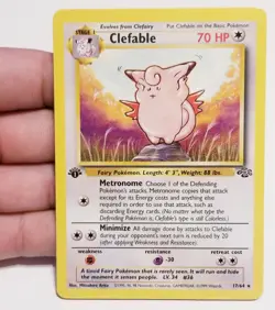 TCG POKEMON CLEFABLE 17/64 ☆ RARE JUNGLE 1ST EDITION VINTAGE NM - Image 1