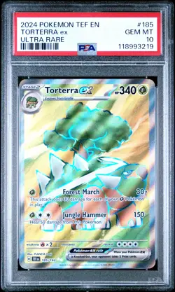 2024 POKEMON TEF EN-TEMPORAL FORCES ULTRA RARE #185 TORTERRA EX PSA 10 - Image 1