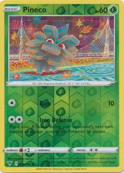 Pineco 008/185 Reverse Holo Vivid Voltage Pokemon Card NM - Image 1