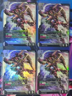 Gundam Card Game TCG - 4x Justice Gundam - LR - GD01-066 - NM - Image 1