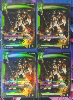 Gundam Card Game TCG - 4x Gundam Deathscythe - LR - GD01-025 - NM - Image 1