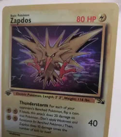 "Custom-Made"High Quality,Holo,1st Ed. Zapdos #15"Display-card" - Image 3