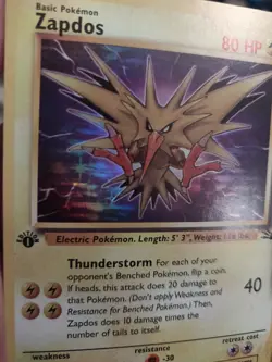 "Custom-Made"High Quality,Holo,1st Ed. Zapdos #15"Display-card" - Image 5