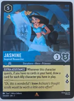173/204 JASMINE INSPIRED RESEARCHER EN7 RARE DISNEY LORCANA CARD - Image 1
