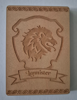 Lannister Wooden Promo House Card - Game Of Thrones LCG 2.0 - FFG - Image 1