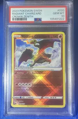 PSA 10 GEM MINT Radiant Charizard Crown Zenith 20/159 Pokemon Card - Image 1