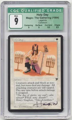 Graded Signed Holy Day CGC 9 MINT w/9.5 Legends Artist Justin Hampton MTG Magic! - Image 1