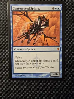 MTG Consecrated Sphinx Mirrodin Besieged Lightly Played Regular - Image 1