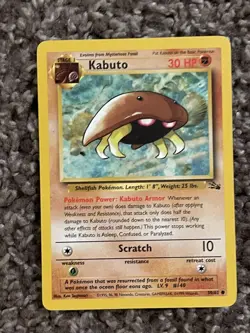 Kabuto Fossil Pokemon #50/62 Common - Image 1