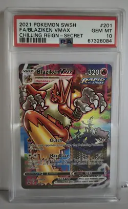 PSA 10 Gem Mint Blaziken VMAX #201 Chilling Reign Alternate Art Pokemon TCG - Image 1