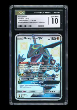 PTCG Pokemon CGC10 Rayquaza GX Shiny Promo 2019 177a/168 Hidden Fates English - Image 1
