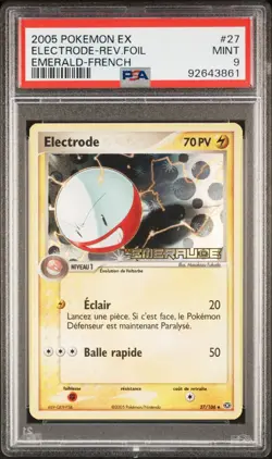 CARTE POKEMON ELECTRODE 27/106 HOLO REVERSE - EX EMERAUDE - PSA 9 - ASMODEE - Image 1