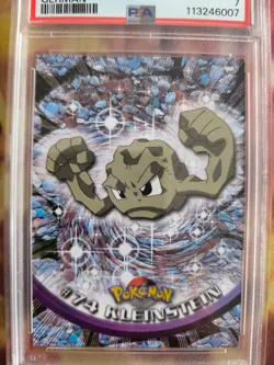 Pokemon Card Kleinstein Geodude Tipps 1999 German Deutsch PSA 7 Blue Logo - Image 3
