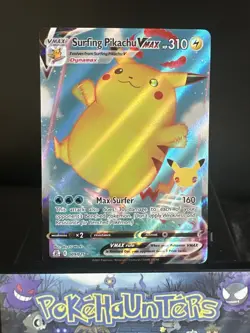 Pokemon Card Surfing Pikachu VMAX 009/025 Celebrations Ultra Rare Near Mint - Image 1