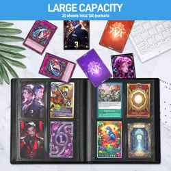 Card Binder, Upgraded 4 Pockets Trading Card Collection Binder for Cards, 160... - Image 4