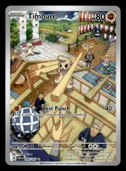 Timburr 183/167 Illustration Rare Twilight Masquerade Pokemon Card - Image 1