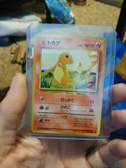CHARMANDER NO. 004 - MP PL PLAYED - BASE SET JAPANESE POKEMON CARD 1996 4 Card - Image 1