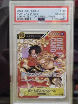 Ace Serial Flagship Winner PSA10 One Piece Card No 696 Ultra Rare Japan - Image 1