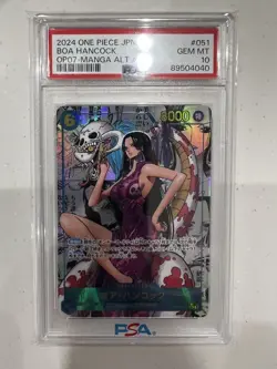 Boa Hancock Comic Parallel OP07 051 PSA10 One Piece Card Rare Japan Edition - Image 1
