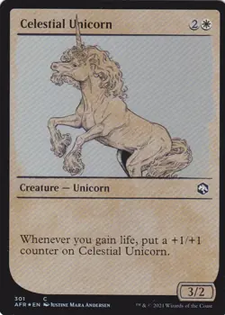 ADVENTURES IN THE FORGOTTEN REALMS..CELESTIAL UNICORN SHOWCASE..FOIL.MTG.NRMT NP - Image 1