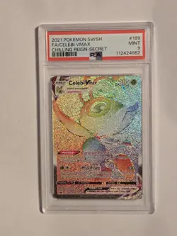 Pokemon TCG:Celebi VMAX (Secret) 199/198 Swsh06: Chilling Reign Holo PSA 9 - Image 1