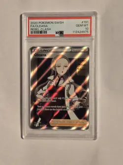 POKEMON TCG: 2020 Rebel Clash Full Art Trainer Oleana #191 PSA 10 Gem Mint - Image 1