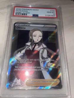 POKEMON TCG: 2020 Rebel Clash Full Art Trainer Oleana #191 PSA 10 Gem Mint - Image 1