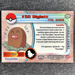 Pokemon Diglett #50 - Topps Chrome Series 1 - *Chrome Sparkle* {Chase} NM - Image 2