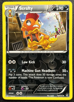 Scrafty 67/111 XY Furious Fists Reverse Holo LP Pokemon 2014 - Image 1